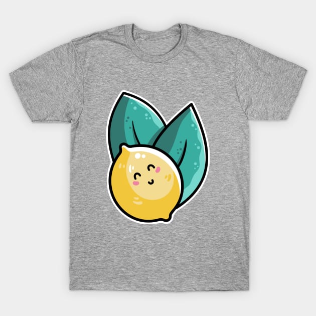 Kawaii Cute Lemon and Leaves T-Shirt by freeves